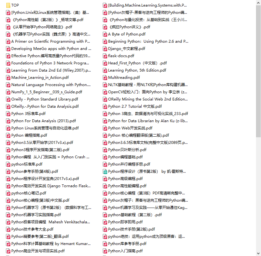 《Python 编程学习资料PDF版合集》[138本]