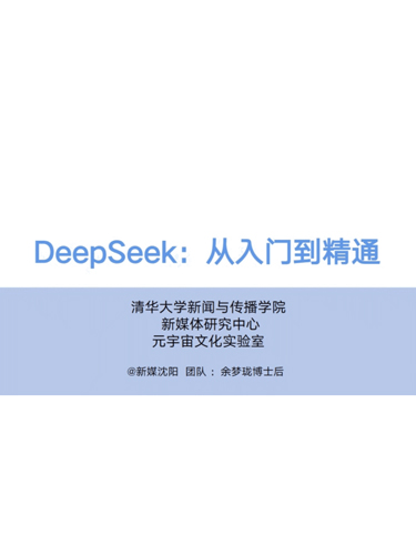 《Deepseek从入门到精通》清华大学新闻与传播学院（pdf）_枫叶电子书网